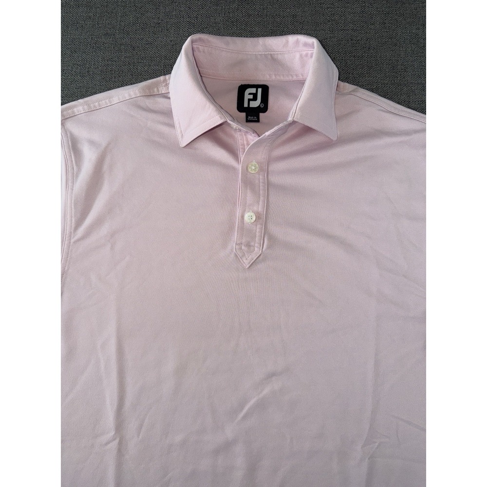 FootJoy FJ Golf Polo Shirt Men's Large Pink Short Sleeve Performance Golf